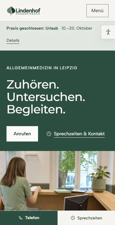 Dieselbe Startseite am Handy